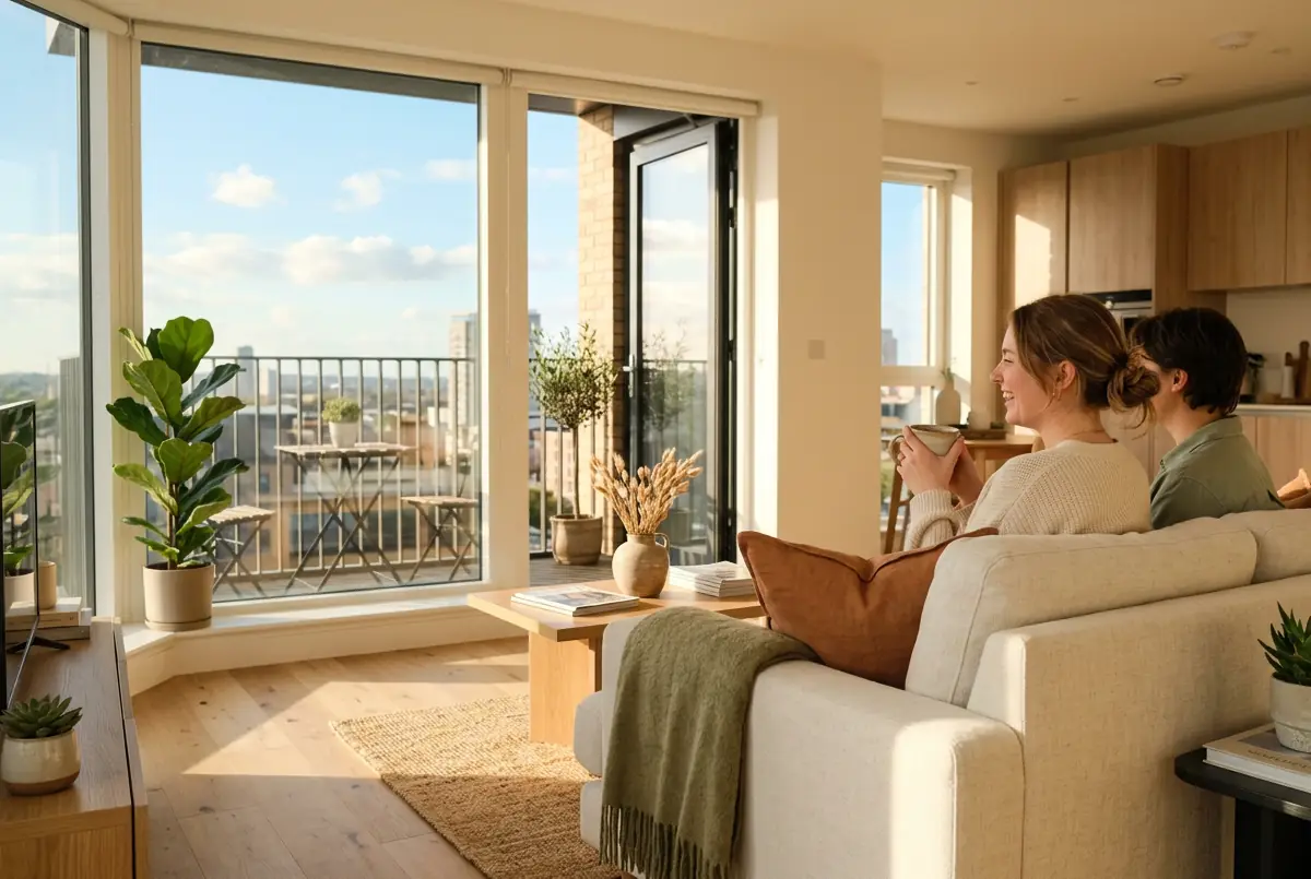 Séjour lumineux d'un appartement neuf